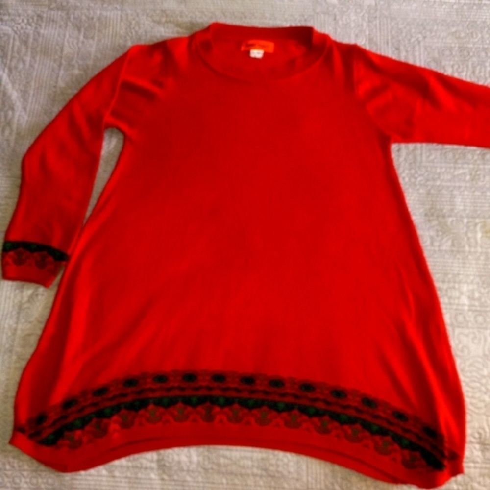 Urban Mango part polyester RED pull over sweater, sz L